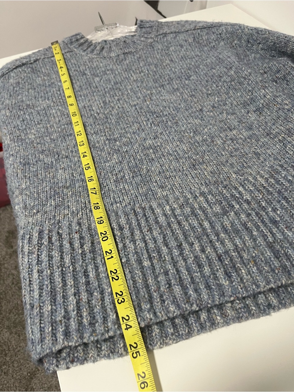 Tuckernuck Wool Blend Knit Blue Chunky Marked Sweater Medium - Picture 8 of 8